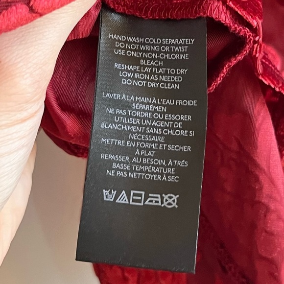 By Anthropologie Sheer Velvet Burnout Top size small - Picture 11 of 14